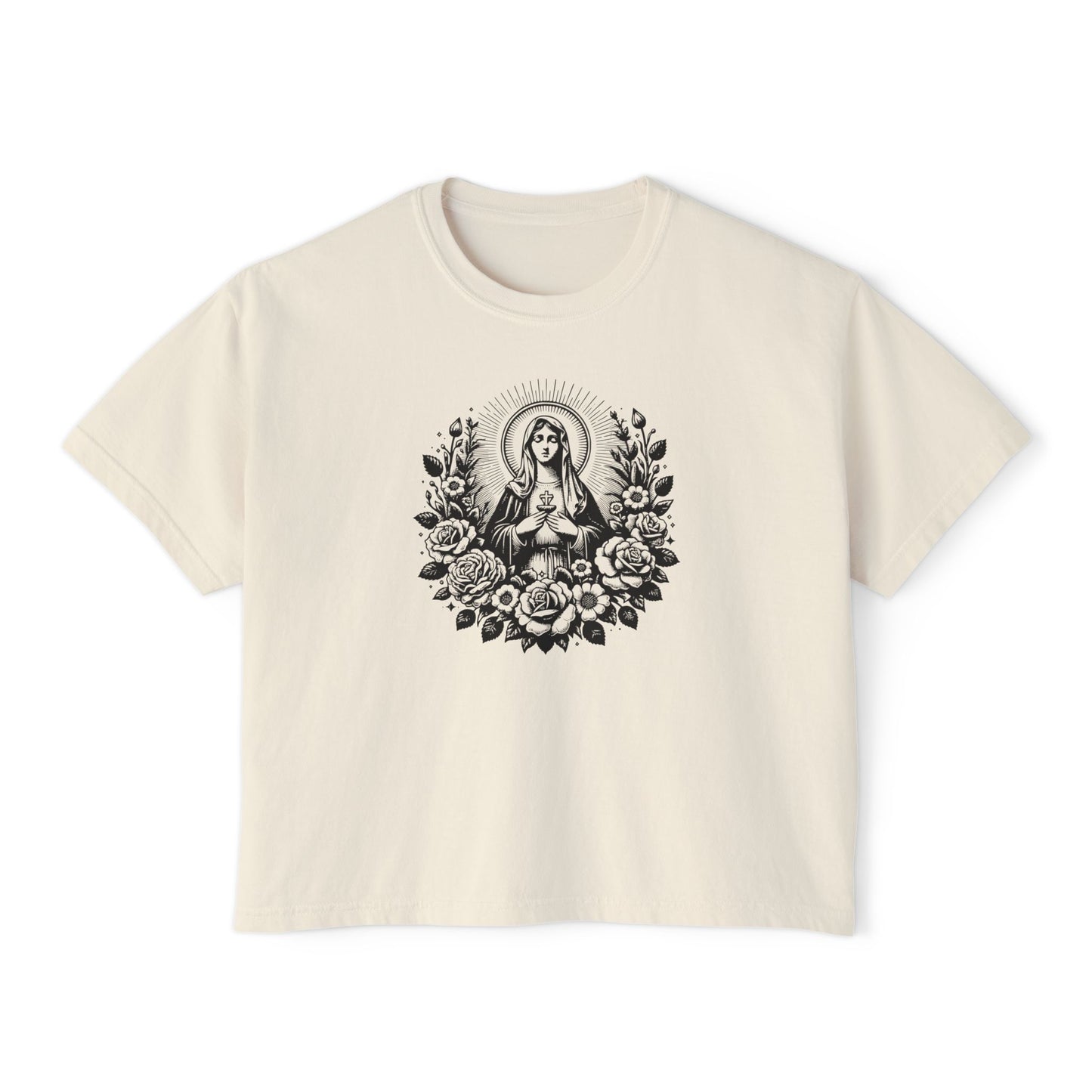 Womens Virgen Mary Boxy Shirt