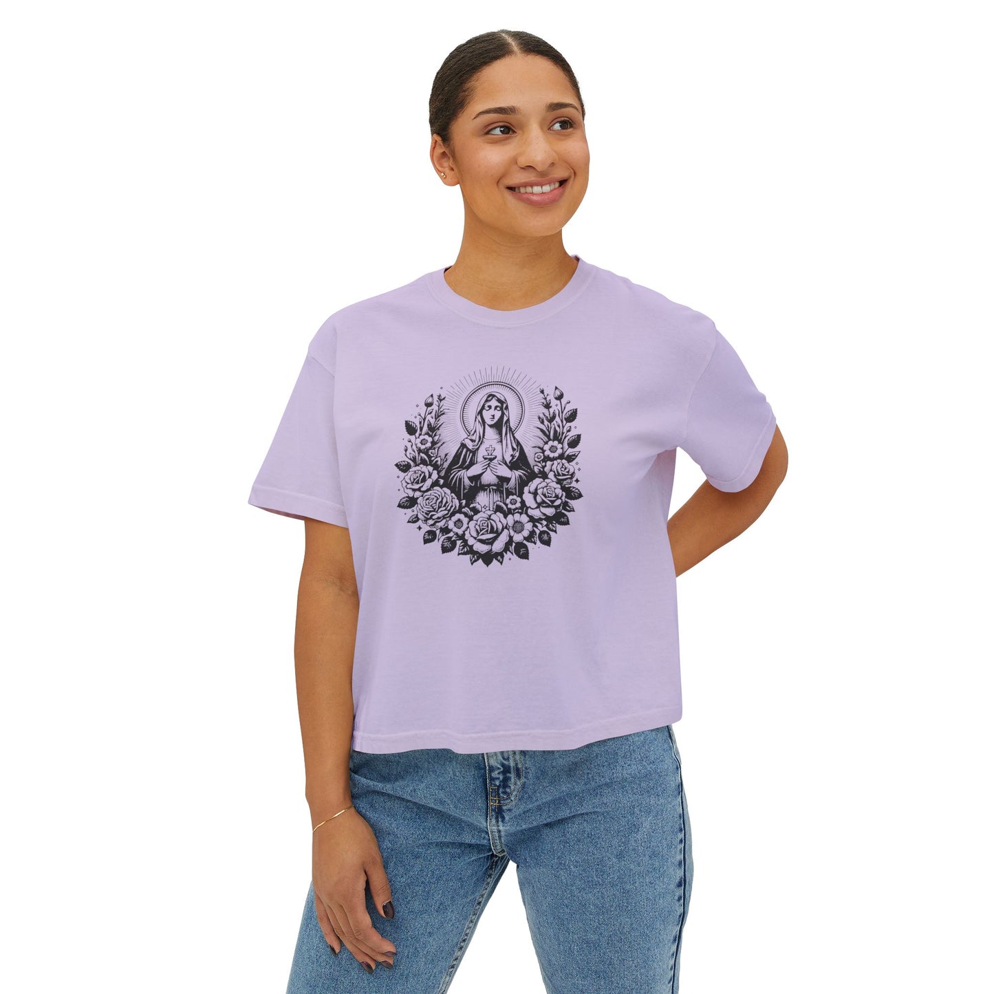 Womens Virgen Mary Boxy Shirt